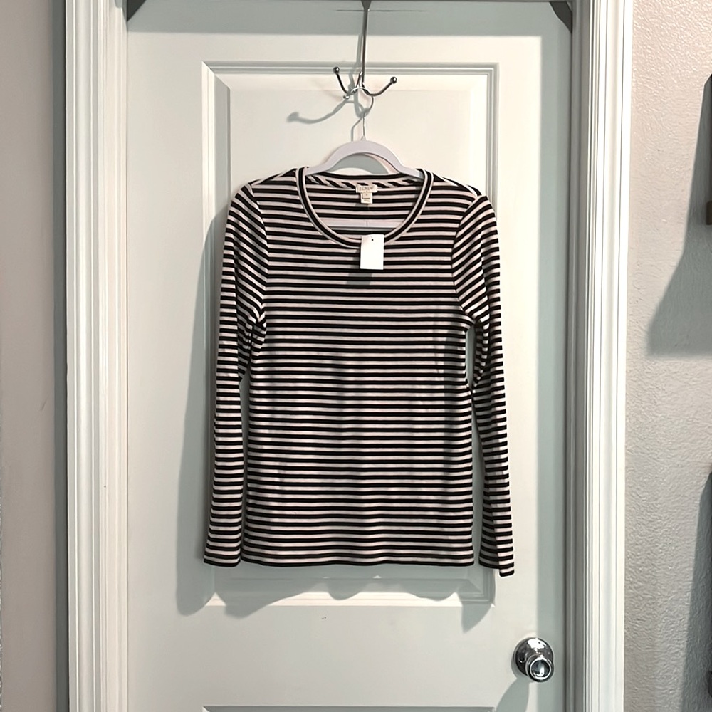 J. Crew Ribbed Crew Neck Long Sleeve Top